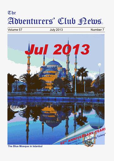 July 2013 Adventurers Club News Cover